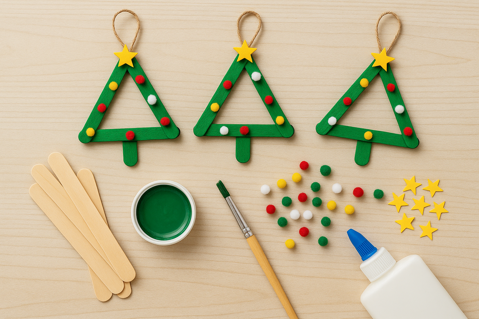 Sitck Tree Popsicle Stick Christmas Trees - Curated by Michelle